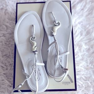 Coach Johanna Seahorse sandal in White, Size 9.5